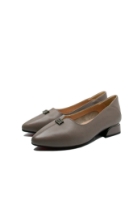 Imagine Balerini din piele naturală, gri, cu detalii metalice FNX11-211