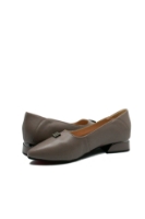 Imagine Balerini din piele naturală, gri, cu detalii metalice FNX11-211