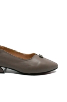 Imagine Balerini din piele naturală, gri, cu detalii metalice FNX11-211