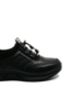 Imagine Pantofi sport damă negri, din piele naturală cu inserții textile FNX1133