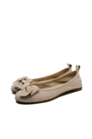 Imagine  Balerini nude din piele naturală moale, cu fundă proeminentă