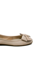 Imagine  Balerini nude din piele naturală moale, cu fundă proeminentă