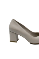Imagine Pantofi gri din piele naturală, cu toc bloc și vârf ascuțit GOR24170