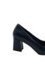 Imagine Pantofi bleumarin din piele naturală, cu toc bloc și vârf ascuțit GOR24170