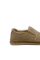 Imagine Mocasini bărbați, bej, din piele naturală cu imprimeu geometric MIR7001