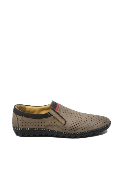 Imagine Mocasini bărbați bej patinat din piele naturală MIR1058