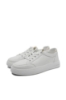 Imagine Pantofi sport damă din piele naturală, albi cu detalii apricot FNX229980