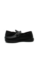 Imagine Mocasini negri din piele naturală moale, cu lanț decorativ FNX93793