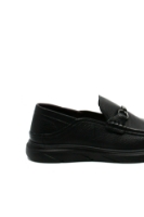 Imagine Mocasini negri din piele naturală moale, cu lanț decorativ FNX93793