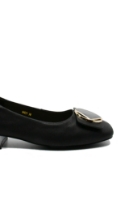 Imagine Balerini cu medalion, negri, din piele naturală FNX66811