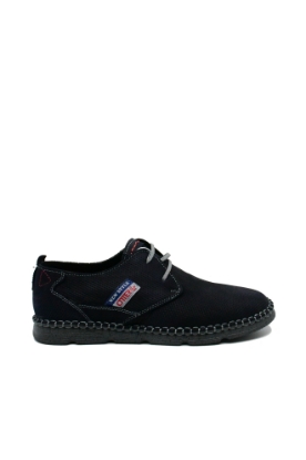 Imagine Pantofi casual navy, din piele printată nabuc OTR2818