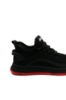 Imagine Sneakers din material textil plasă, negri cu detalii roșii OTR27092