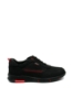 Imagine Pantofi sport din piele naturală nabuc, negri cu detalii roșii OTR15999