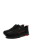Imagine Pantofi sport din piele naturală nabuc, negri cu detalii roșii OTR15999