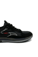Imagine Pantofi sport negri din piele nabuc, cu inserții din fâș OTR600026