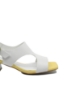 Imagine Sandale elegante albe din piele naturală, cu toc mozaic FLGMH003