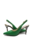 Imagine Pantofi decupați verzi din piele naturală, cu toc stiletto animal print FLG2S11