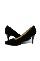 Imagine Pantofi stiletto negri, din piele întoarsă SORA17