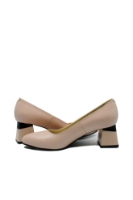 Imagine Pantofi office cu toc bloc, nude, din piele naturală SORA18