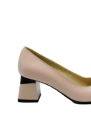 Imagine Pantofi office cu toc bloc, nude, din piele naturală SORA18