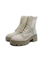 Imagine Ghete înalte, cu șireturi, crem, din plasă FNX220-6