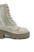 Imagine Ghete înalte, cu șireturi, crem, din plasă FNX220-6