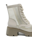 Imagine Ghete înalte, cu șireturi, crem, din plasă FNX220-6