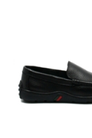 Imagine Mocasini negri, flexibili, din piele naturală cu granulații OTR620008