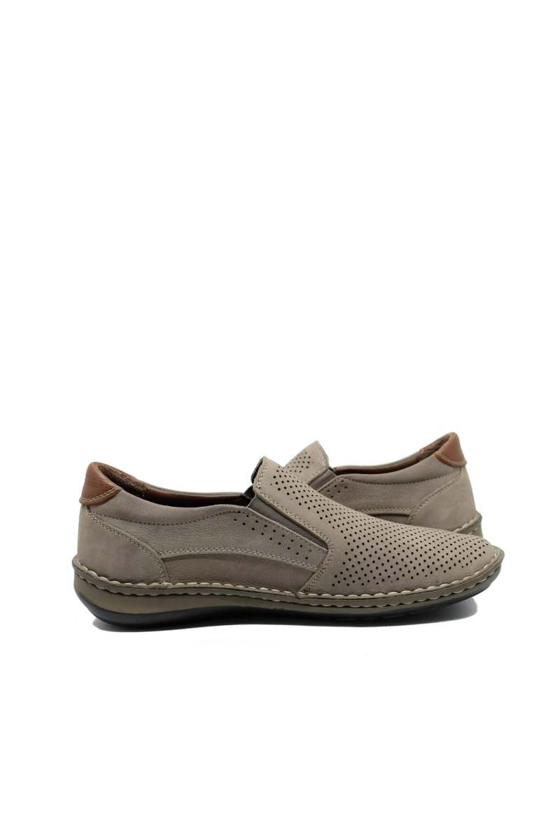 Imagine Mocasini anatomici grey fără șiret, din piele naturală GOR9505