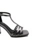 Imagine Sandale elegante gri metalizat din piele naturală  FNX835