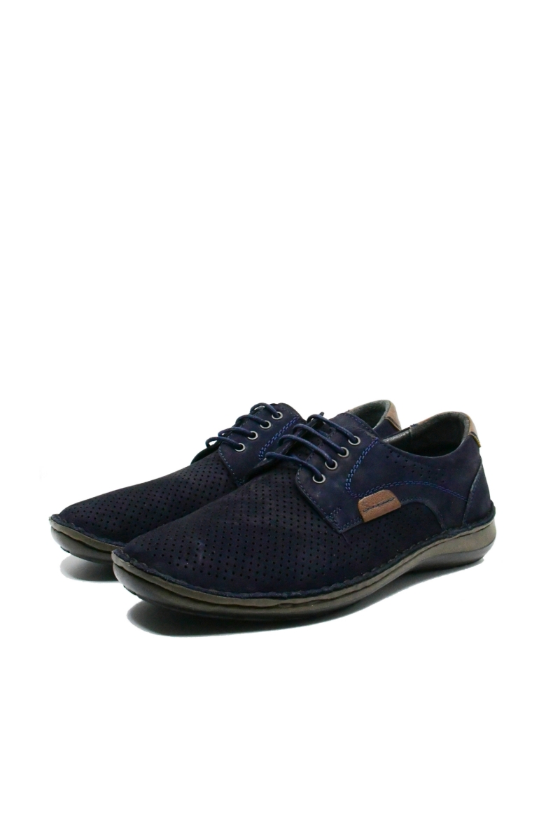 Imagine Mocasini anatomici bărbați bleumarin, din piele întoarsă GOR9506