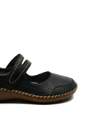 Imagine Pantofi comozi cu baretă negri din piele naturală RIK44871-00