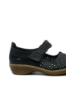 Imagine Pantofi perforați cu baretă bleumarin din piele naturală RIK41399-14