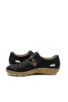 Imagine Pantofi comozi cu decupaje bleumarin din piele naturală RIK44852-14