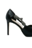 Imagine Pantofi decupați peep-toe negru sidefat cu toc stiletto MEN23822