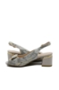 Imagine Sandale elegante gri bej din piele întoarsă, cu imprimeu șarpe OTR20005