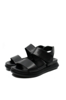 Imagine Sandale damă negre din piele naturală cu talpa dublă GOR736