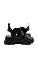 Imagine Sandale damă negre din piele naturală, cu platformă voluminoasă GOR854