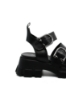 Imagine Sandale damă negre din piele naturală, cu platformă voluminoasă GOR854