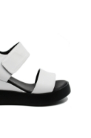 Imagine Sandale damă wedge albe din piele naturală GOR840