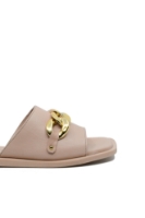 Imagine Saboți damă cu zale decorative, roz, din piele naturală GORD21