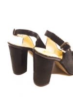 Imagine Sandale damă negre decupate din piele naturală ALG028/1