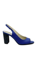 Imagine Sandale elegante cu toc bloc, albastru intens, din piele naturală FICS13