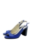 Imagine Sandale elegante cu toc bloc, albastru intens, din piele naturală FICS13