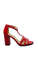 Imagine Sandale elegante cu toc bloc, roșii din lac FICS178