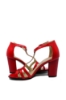 Imagine Sandale elegante cu toc bloc, roșii din lac FICS178