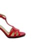 Imagine Sandale elegante cu toc bloc, roșii din lac FICS178