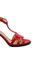 Imagine Sandale elegante cu toc bloc, roșii din lac FICS178
