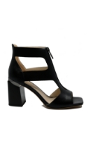 Imagine Sandale damă negre tip botină din piele naturală FNXN440