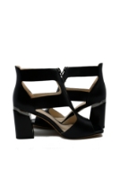 Imagine Sandale damă negre tip botină din piele naturală FNXN440